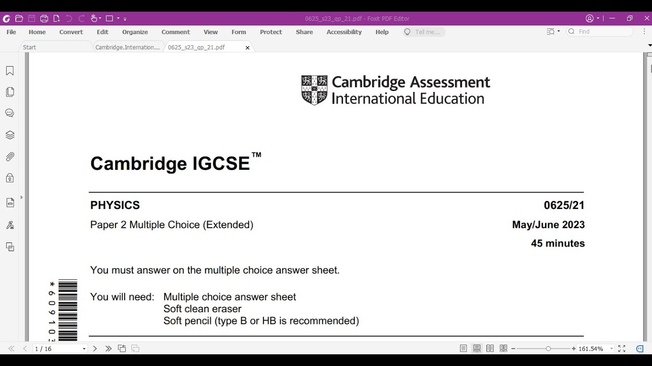 Cambridge IGCSE Physics Paper 2 M/J 2023 0625_s23_qp_21