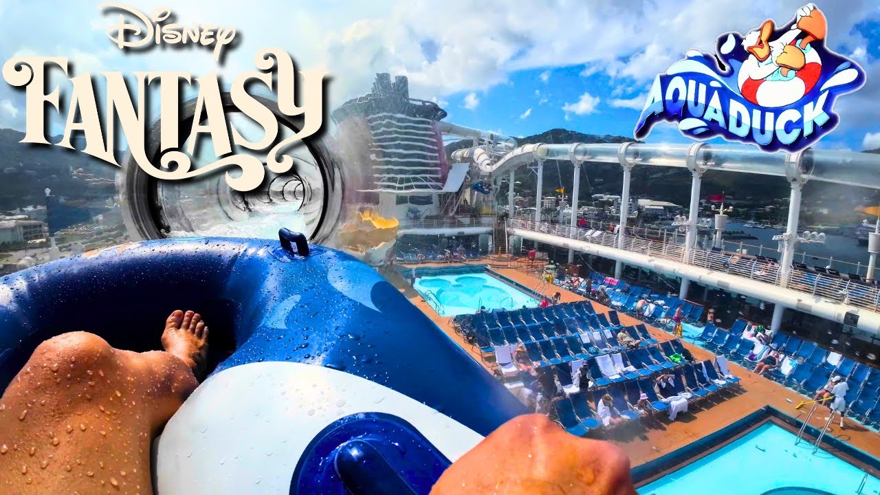 Aquaduck DAY vs NIGHT on Disney Fantasy! | FULL Ride 4K POV