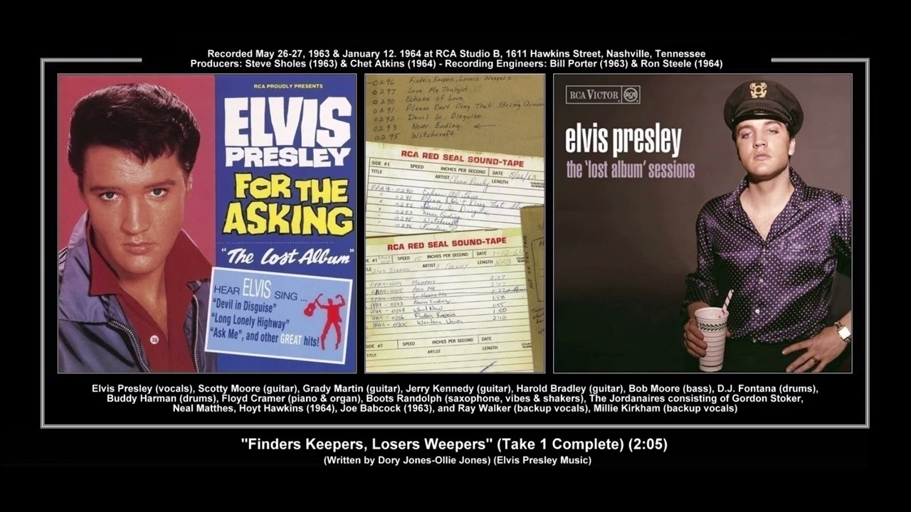 *(1963) RCA ''Finders Keepers, Losers Weepers'' (Take 1 Complete) Elvis Presley