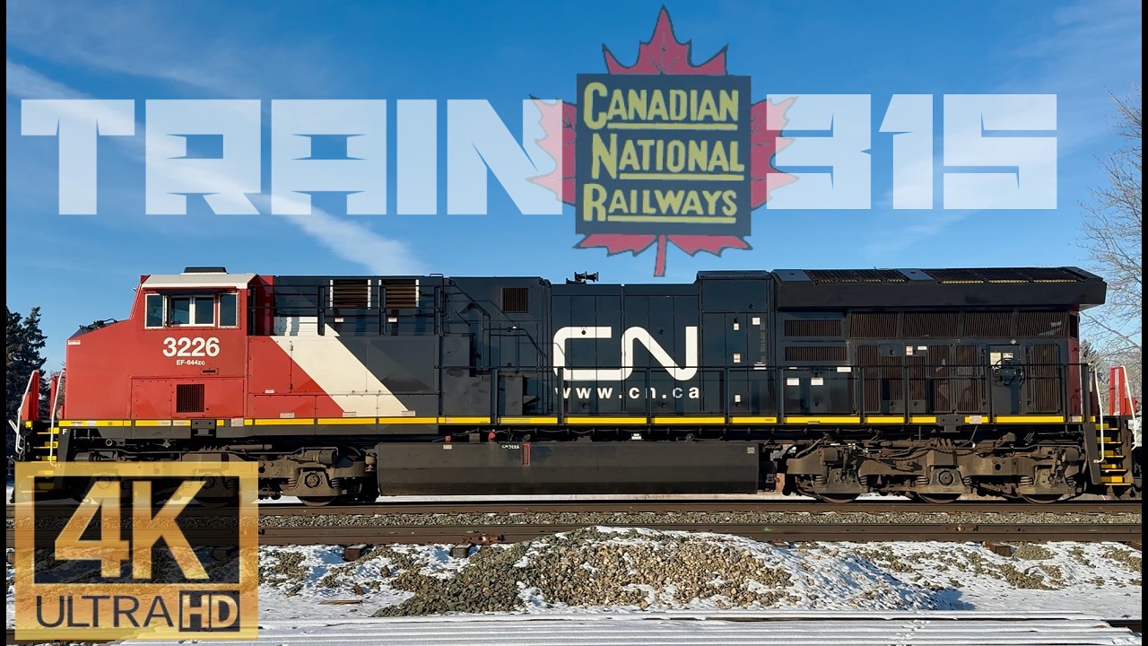 CN Train 315 Southbound Freight | Canadian National Railway Action