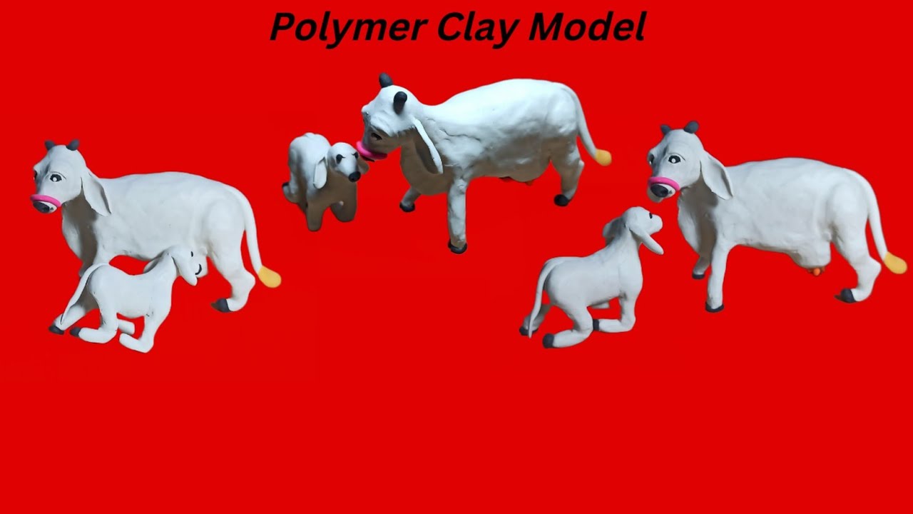 Beautiful White Cow with Cute Baby using Polymer CLAY//Clay Animal//Creative Clay Art Video