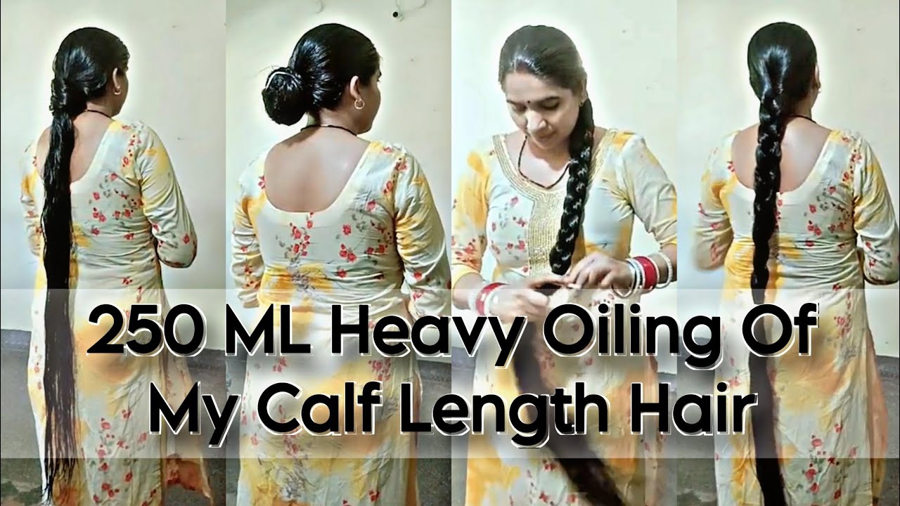 ✨ Ultimate Calf-Length Hair Oiling & Styling Transformation | Loose Knot to Sleek Braided Bun ✨