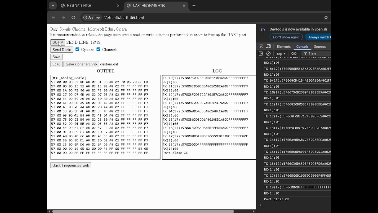 Hesenate HT66 dump and send data radio.
