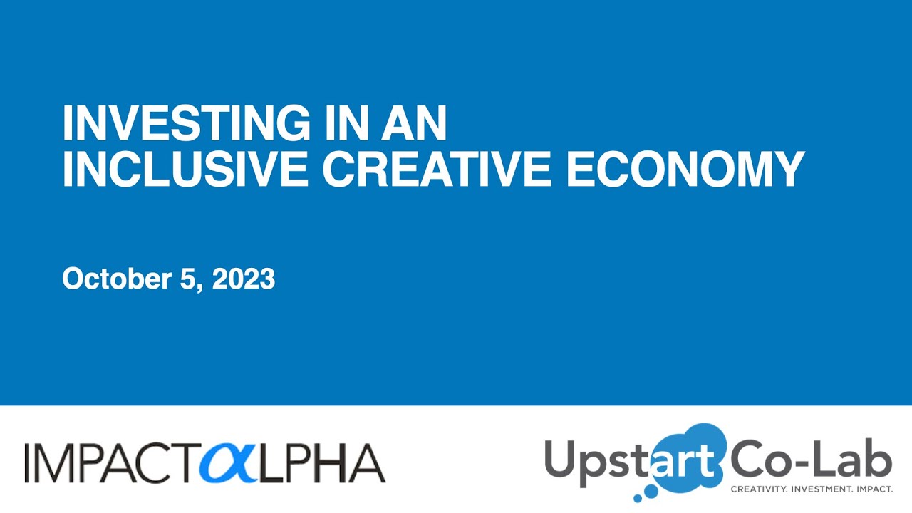 Webinar: Investing in an Inclusive Creative Economy