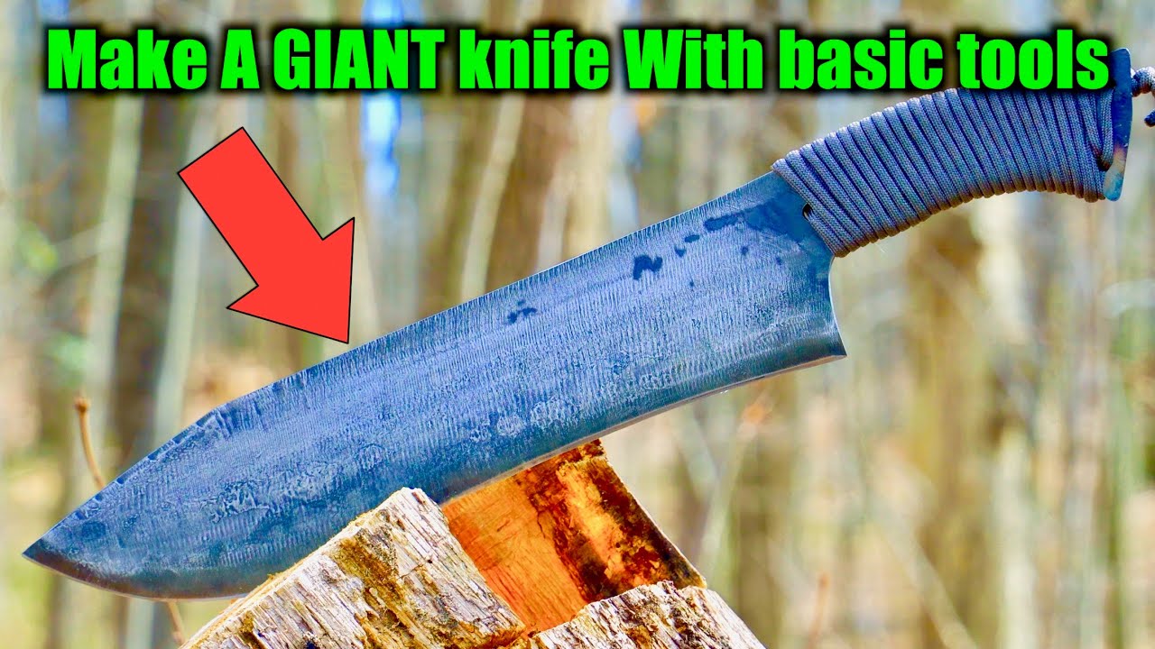 KNIFE MAKING - How to Make A Knife with Basic Tools And Heat Treat In A Camp Fire.