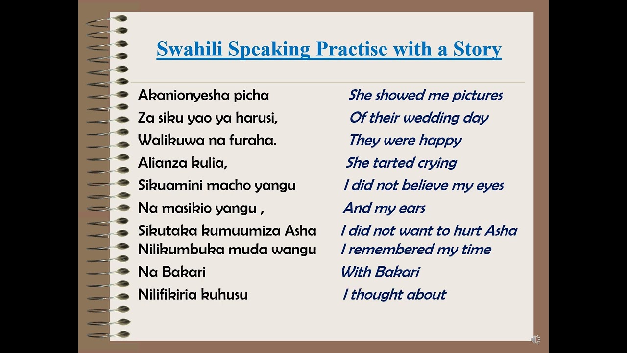 Kiswahili Speaking Practice:  I Did Not Know He Was Married!