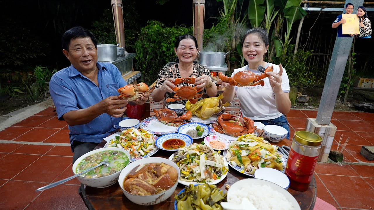 Về quê Phan Diễm mùa nước nổi ăn toàn món ngon dân dã Miền Tây cực vui cùng Cha Mẹ Vợ