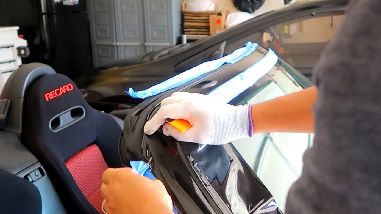 Wrapping my S2000 windshield trim!
