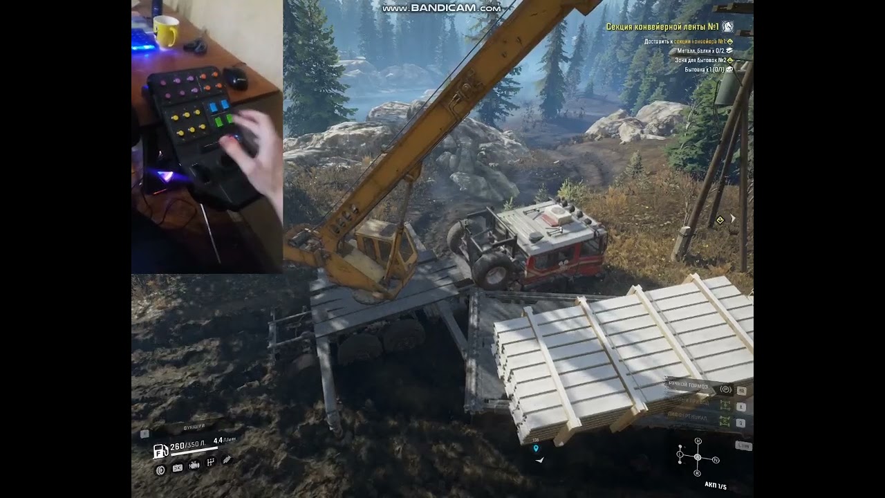 SnowRunner - gameplay with Logitech Heavy Equipment Panel (old footage)