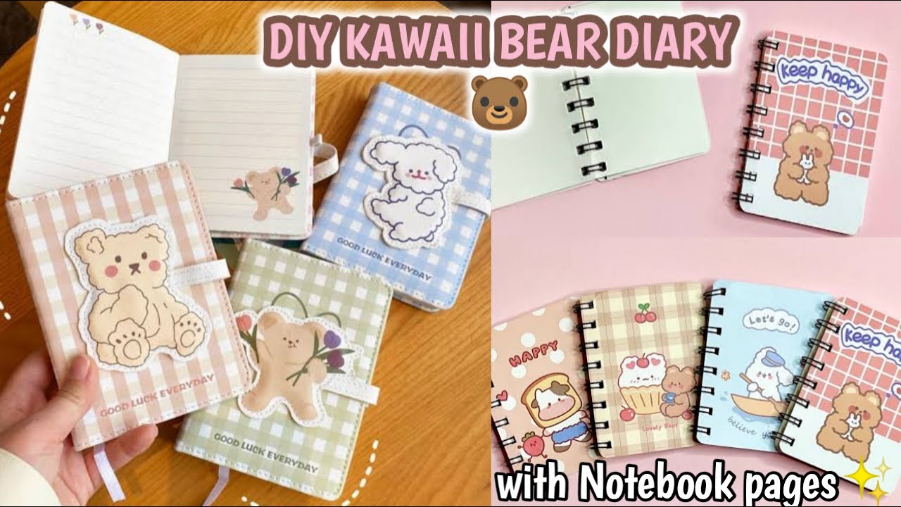 How to make Journal Diary at Home | DIY Kawaii Bear Diary #craftersworld #journal #diycraft #kawaii