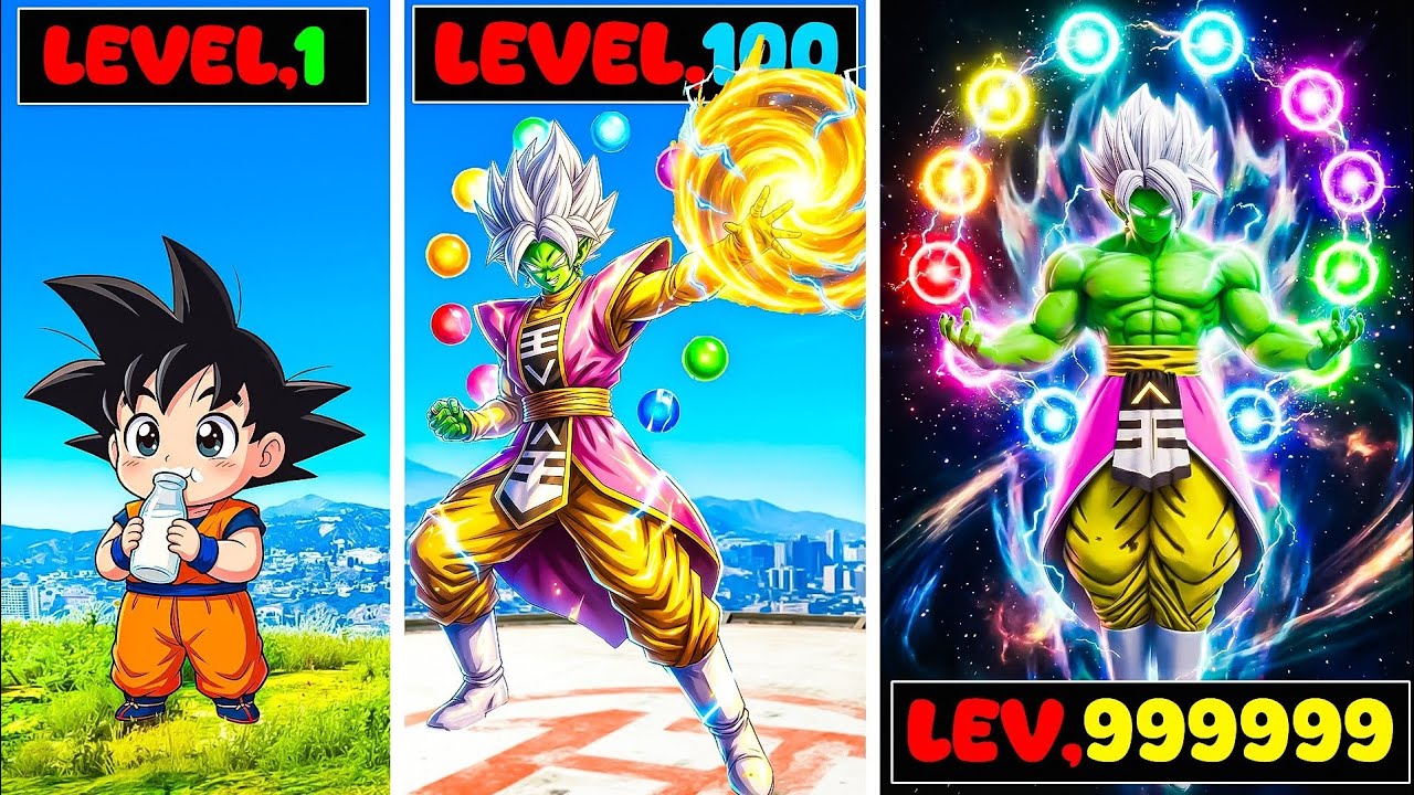 Upgrading level 1 to LEVEL ,99,999,9999 OMNI KING ZAMASU in GTA 5 !
