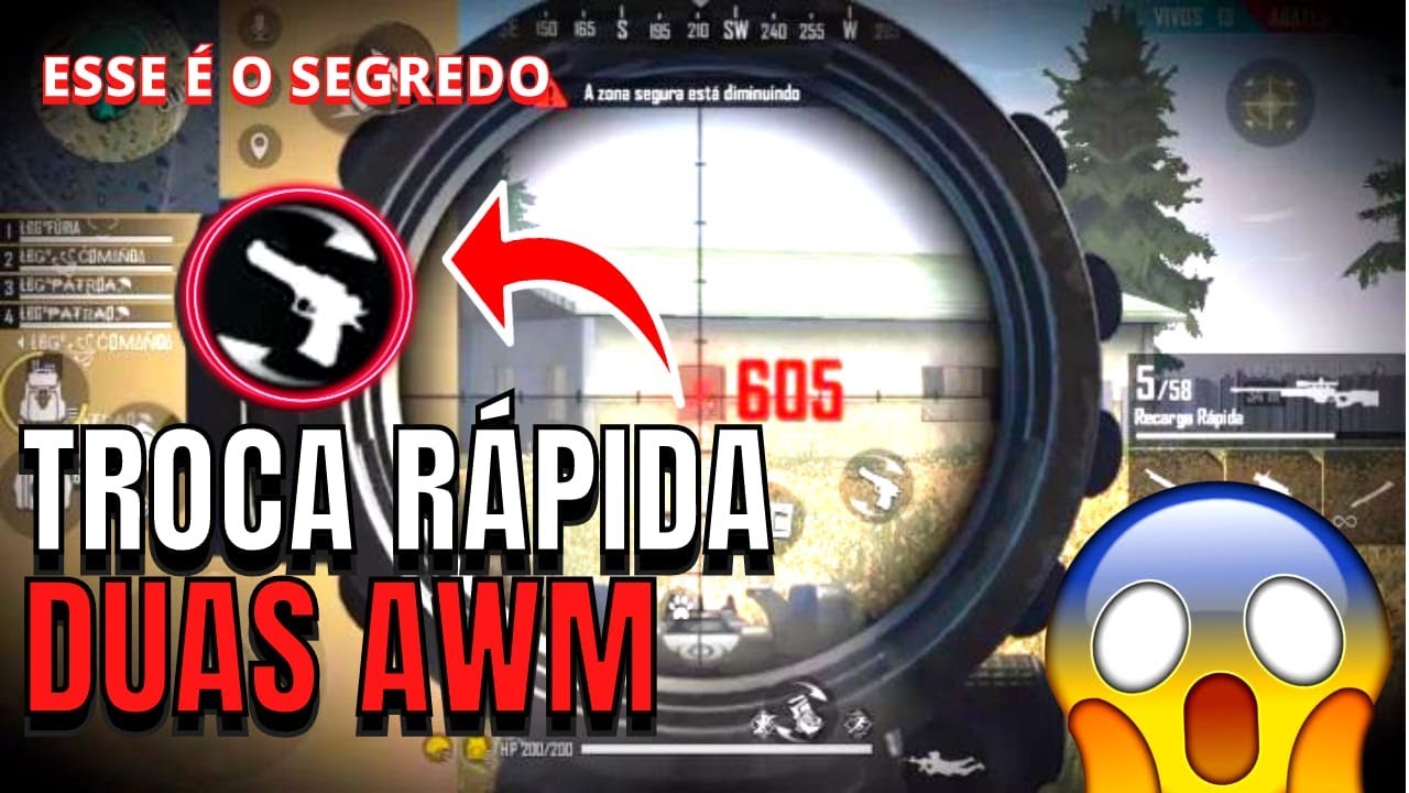 Como Jogar Com Duas Awm no Emulador / Troca Super Rápida  Free Fire