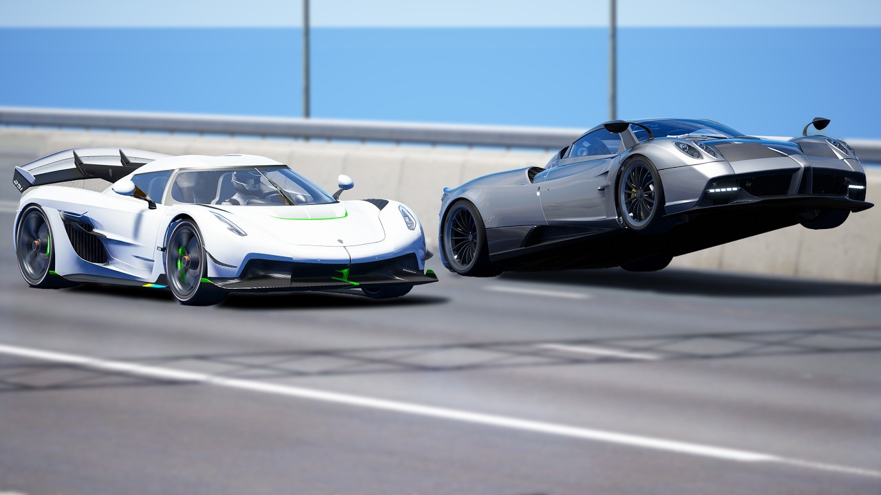 1,000KMH!!! Koenigsegg Jesko vs Pagani Huarya | DRAG & TRACK RACE