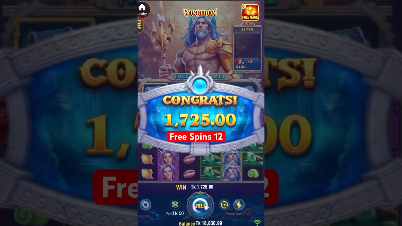 ★ Poseidon Gems || Free 12 speen || Big Win || BD Game || 