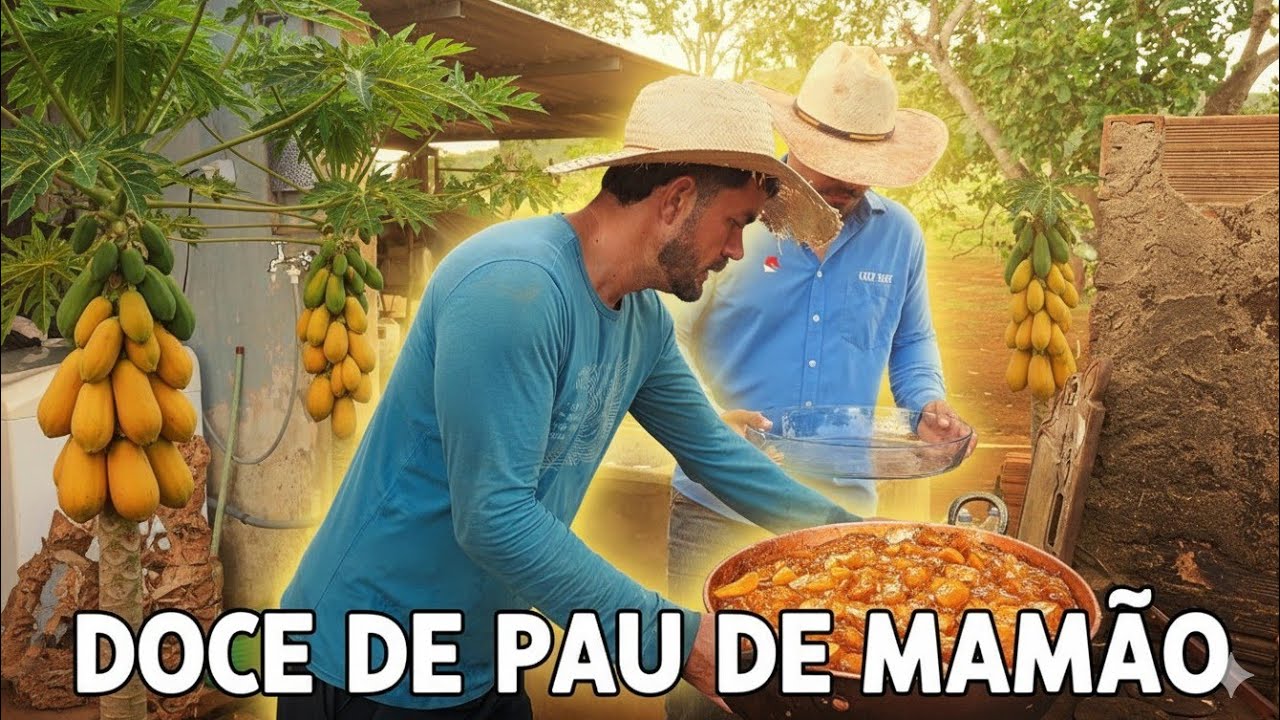 Como fazer doce de pau de mam&atilde;o!😋😋😋