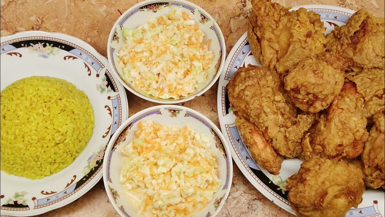 سر خلطة كنتاكي الأصلية مع أرز أصفر وكرسلو🍗🍽️