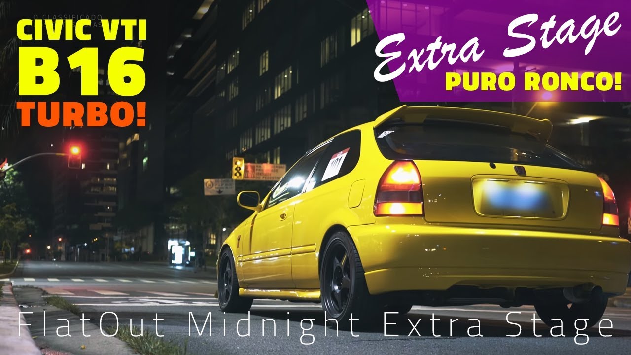 [PURE SOUND] HONDA CIVIC VTI EK4 B16 TURBO!!  FlatOut Midnight Extra Stage