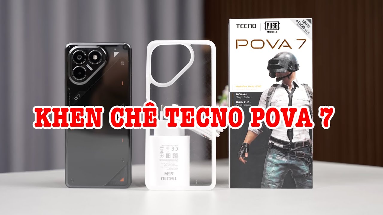 Mở hộp Tecno Pova 7: Pin 7000mAh và THIẾT KẾ LẠ MẮT, nhưng màn xấu!