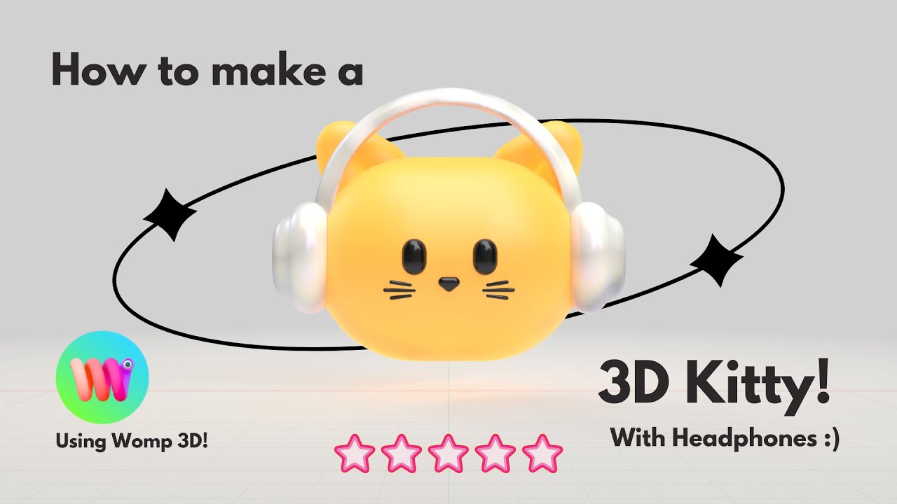 How to create a Cute 3D Kitty character using Womp 3D | Studio Vlog 13