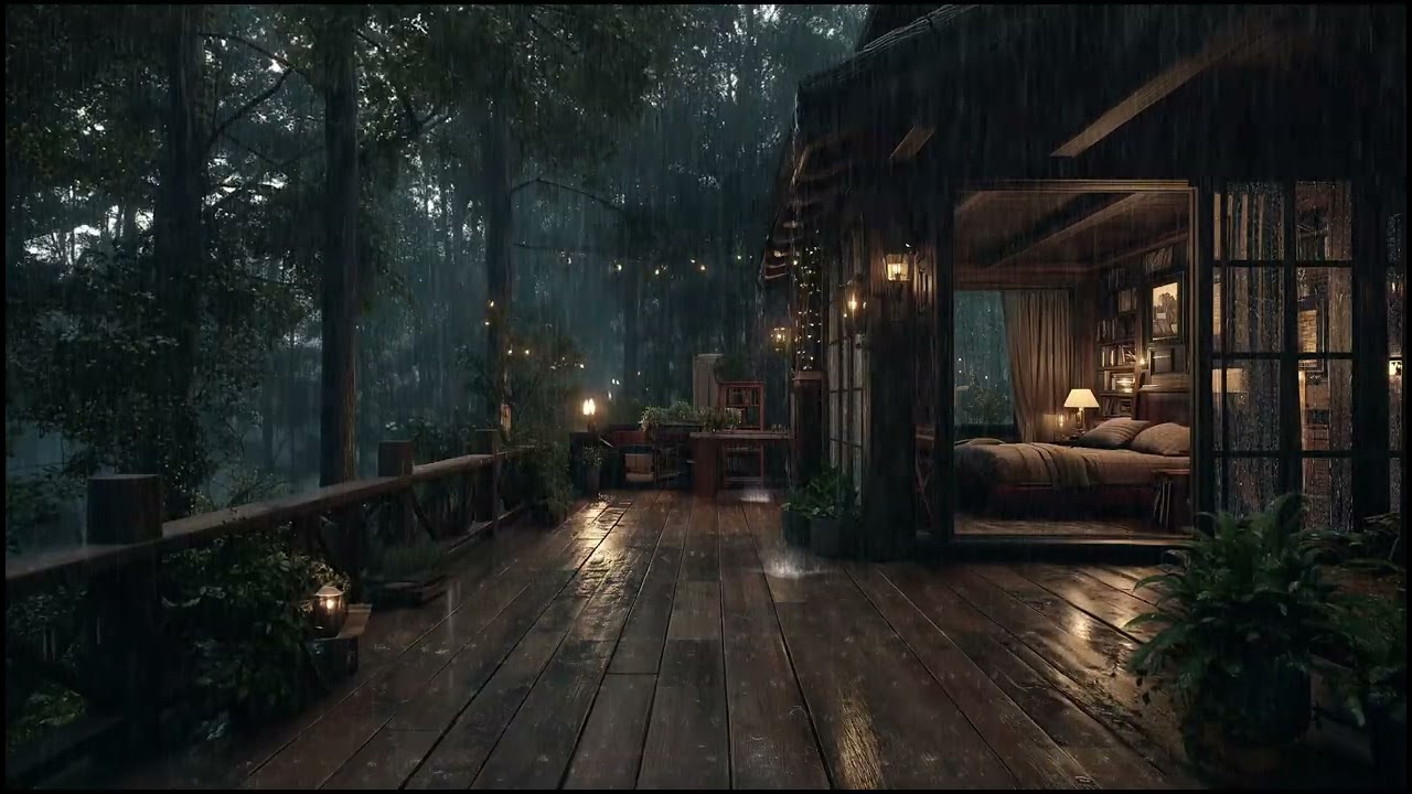 Forest Cabin in a Quiet Rainfall 🌧 | Deep Rest with Nature Sounds