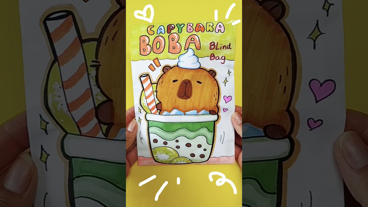 Capybara Boba Blind Bag #satisfying #asmr #unboxing #blindbag #capibara #paperdiy #diy #paperplay