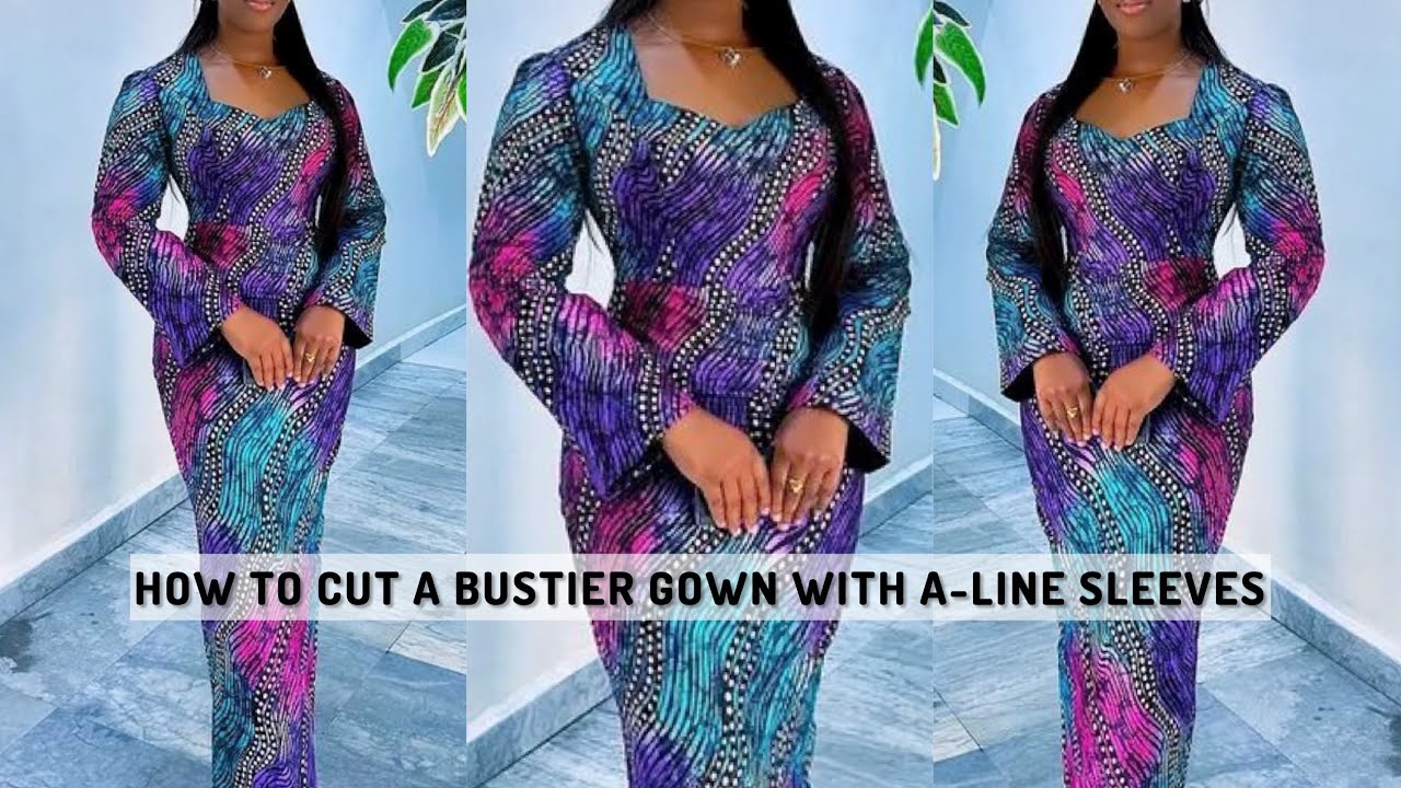How to cut a Sweetheart Neckline BUSTIER GOWN with A-Line Sleeves | BEGINNER FRIENDLY