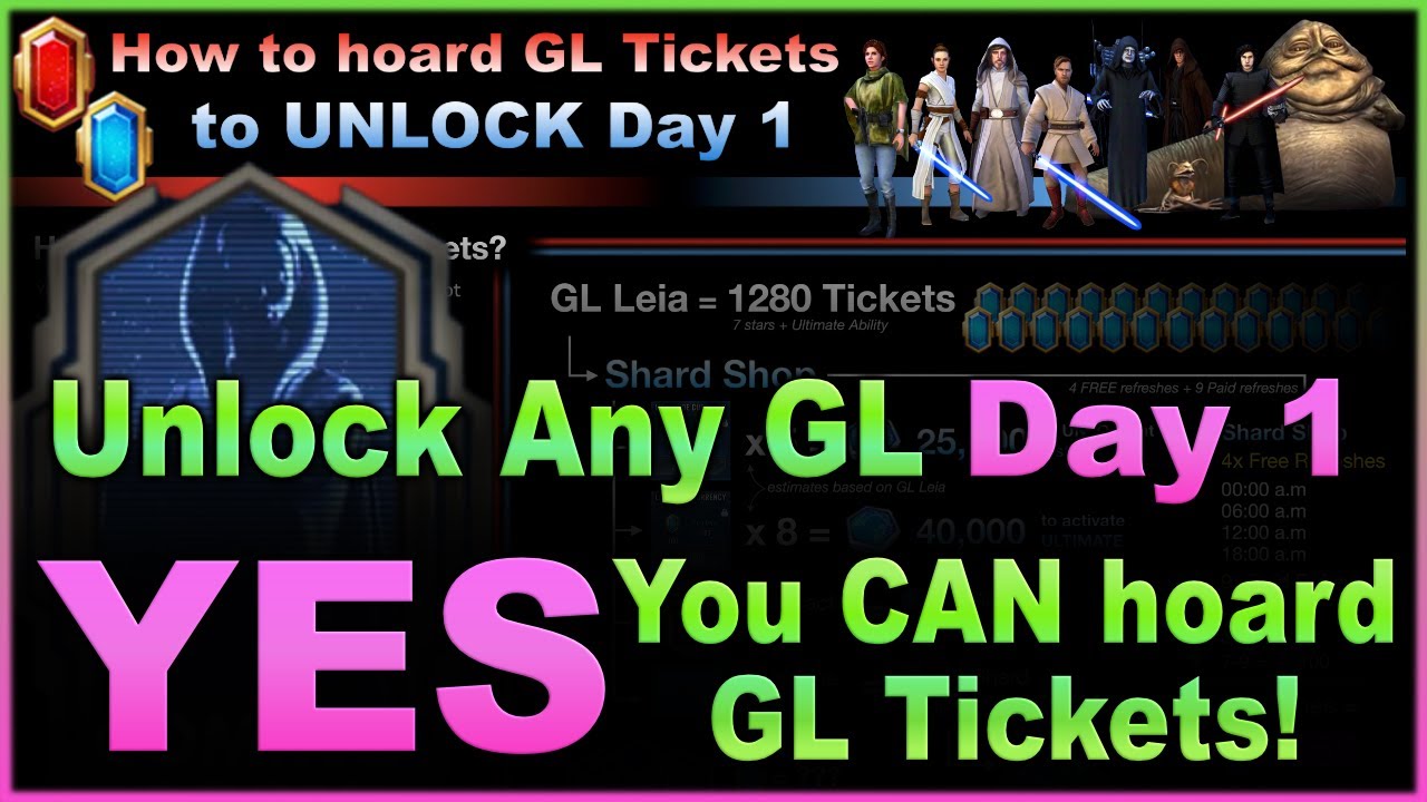 How to hoard GL ticket, UNLOCK  any GL DAY 1 after requirements done, do this NOW for GL Asoka!!