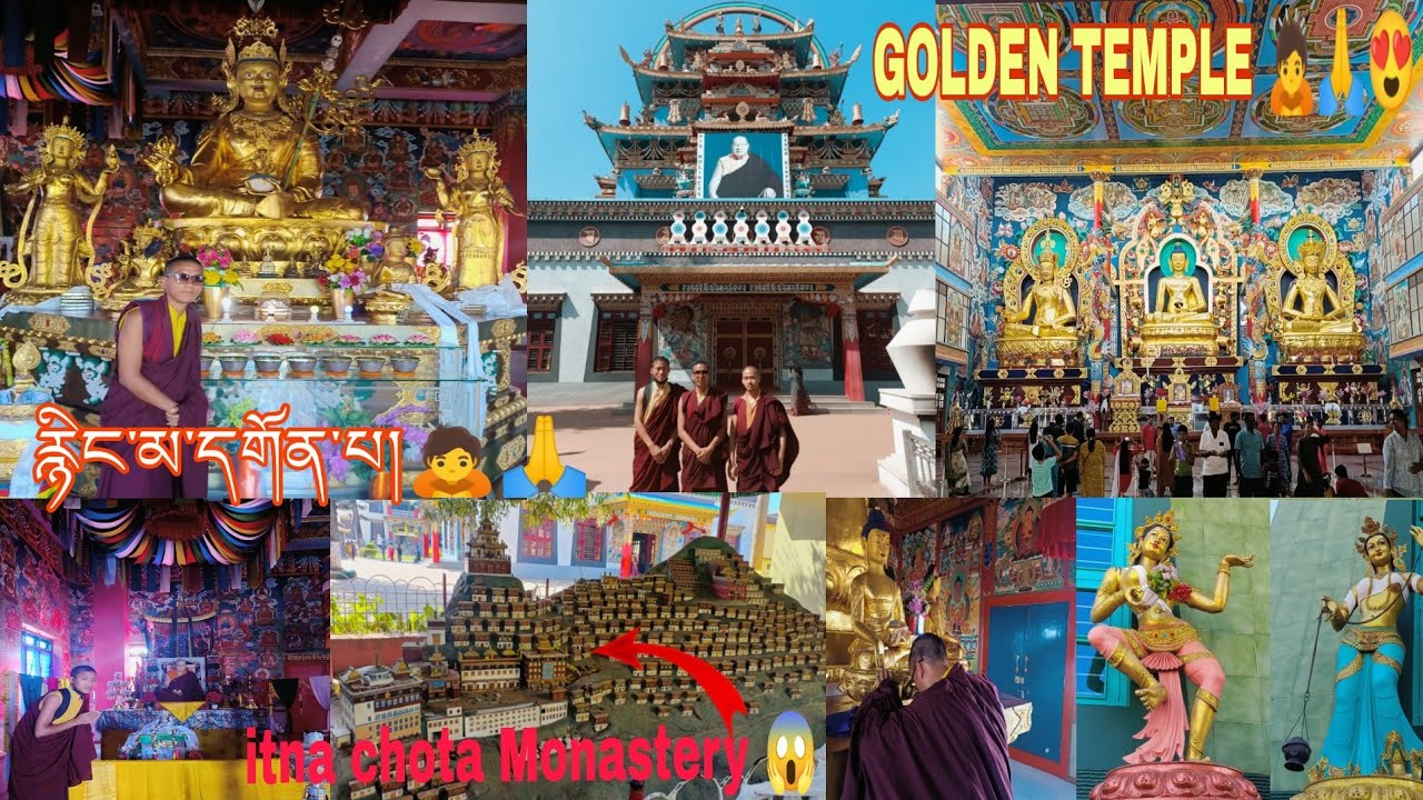 Golden Temple of South karnakata🇮🇳🛕🙇🙏😍 || Namdroling Monastery 🛕 || རྙིང་མ་དགོན་པ། #monastery ||