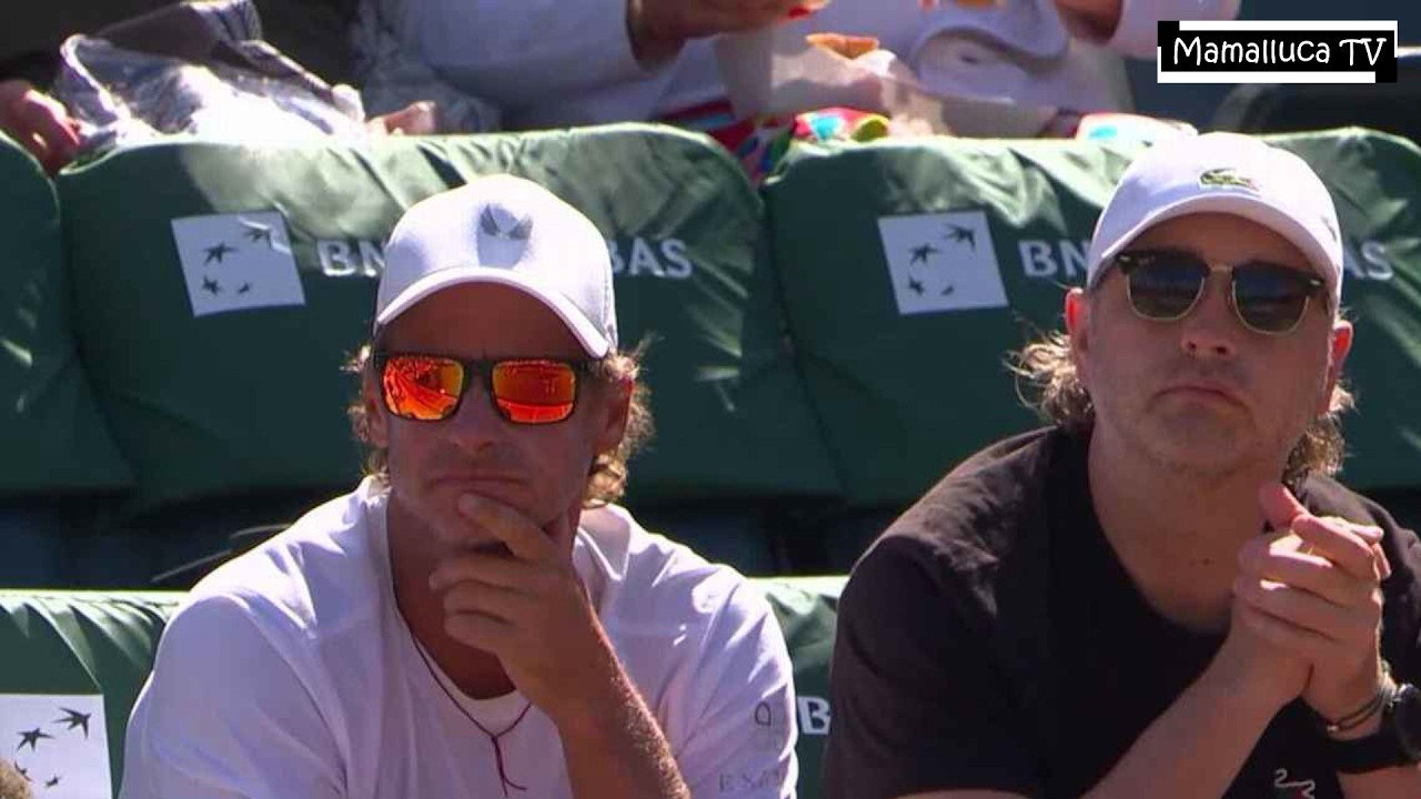 Nalbandian se mostró en acción en Indian Wells: sus indicaciones a Dimitrov.