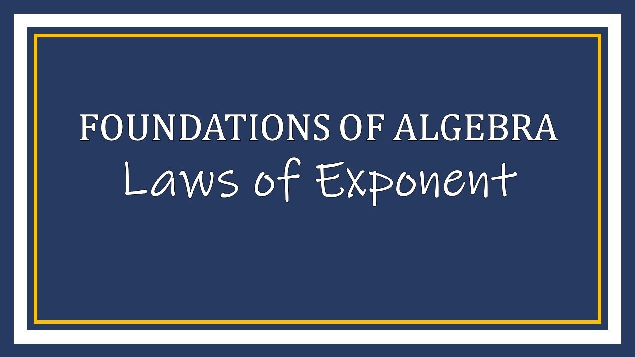 Laws of Exponent