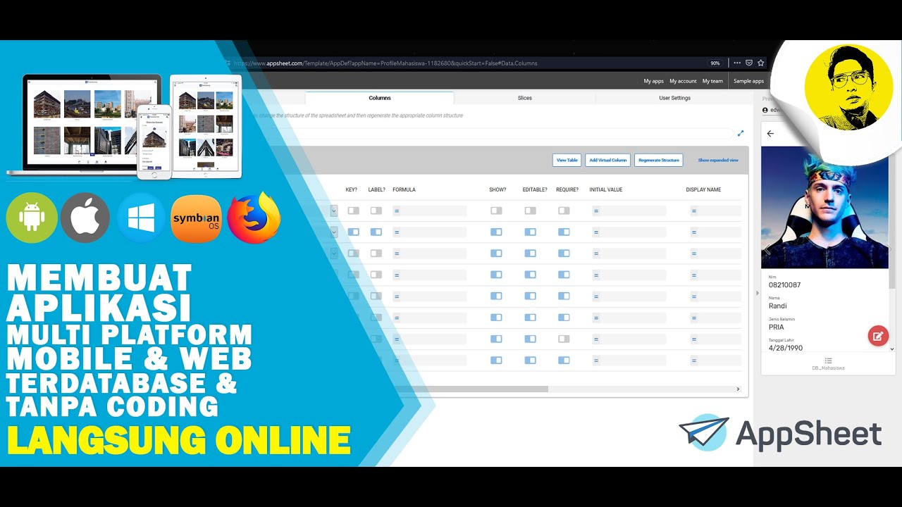 Appsheet : Registrasi, Instal App, Pengenalan & Buat Aplikasi Mobile Terdatabase Online (No Coding)