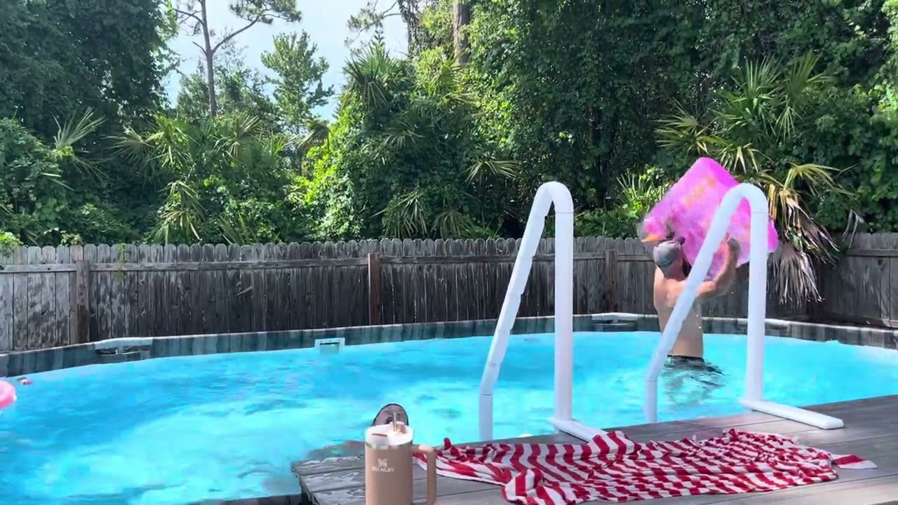 I think guy and kid in pool are still beating each other up - official short film