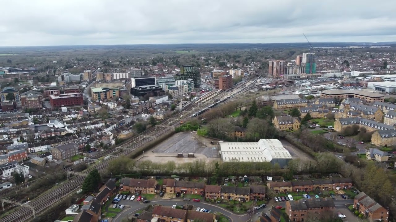 Cars along the railway, bound for the Channel Tunnel.