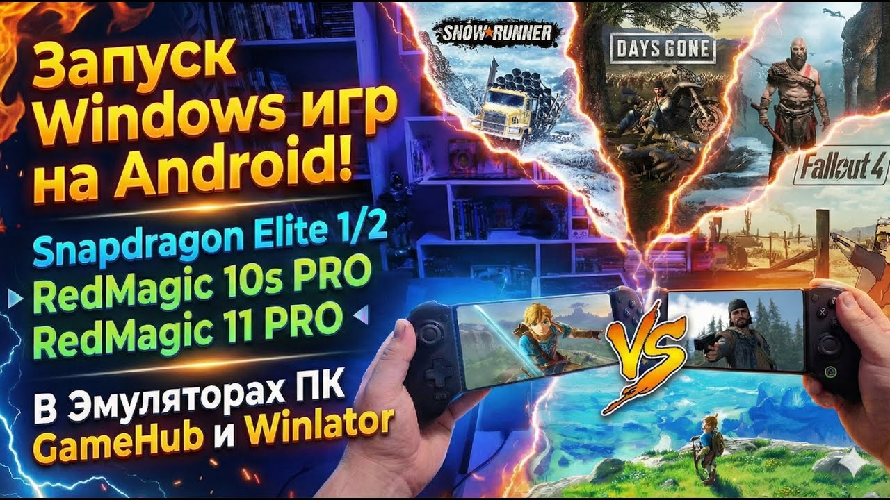 Купил ИГРОФОН RedMagic 11 PRO 🔥 Windows игры в GameHub и Winlator 🎮 Snapdragon Elite vs Elite 2