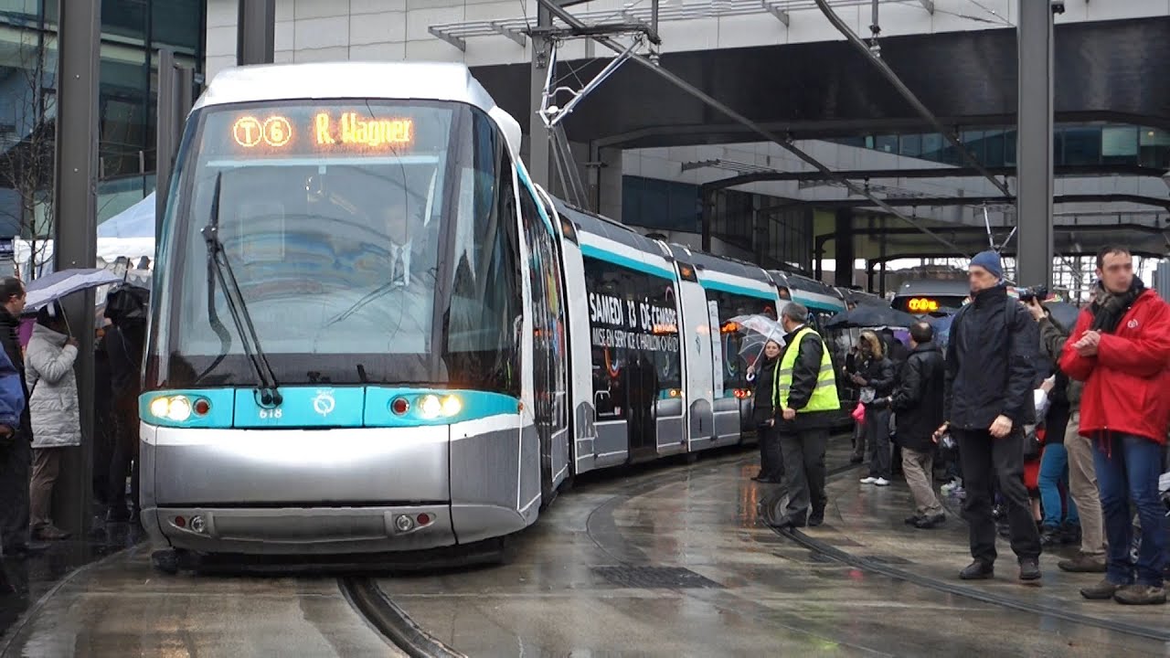 Tramway de Paris - Ligne T6 - Inauguration sous la pluie