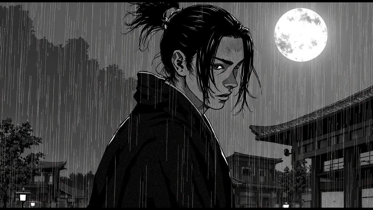 Rainy Samurai Nights 🌧️ | Dark & Deep Lo-fi Japanese Chill BGM