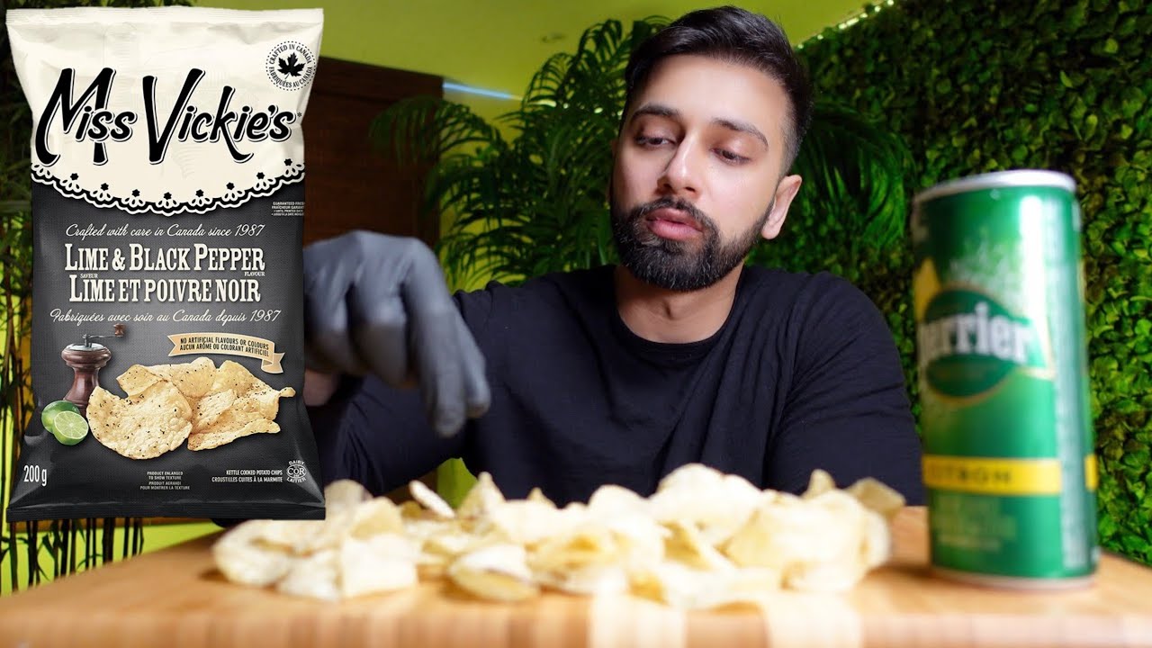 miss vickies lime & black pepper kettle cooked potato chips best flavor | mukbang asmr (no talking)