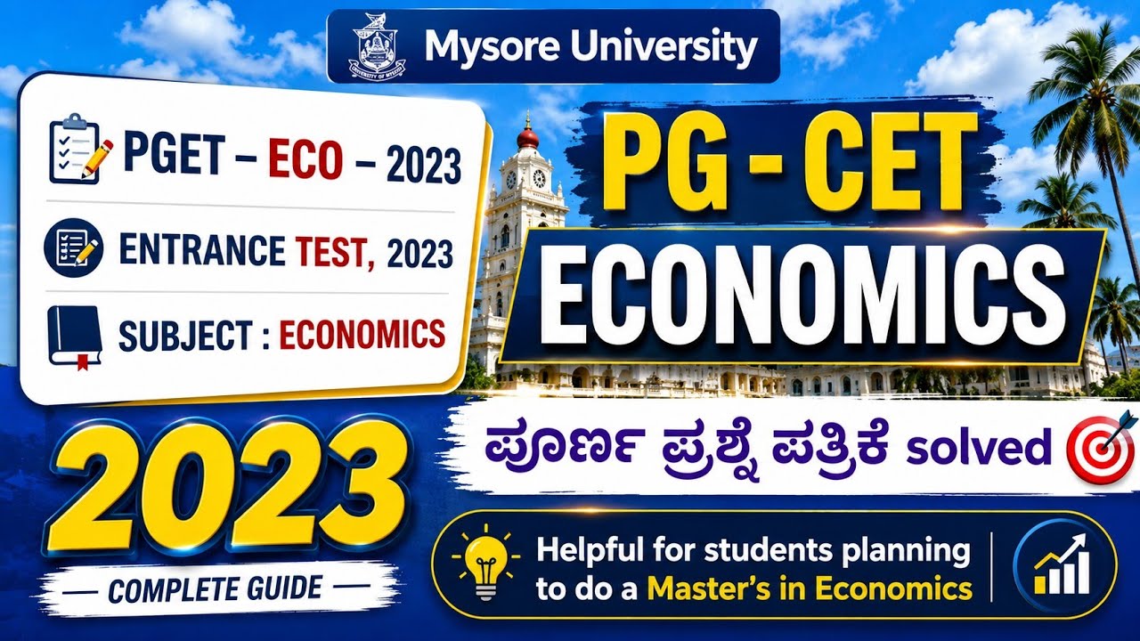 PG CET Entrance exam question paper Mysore university 2023 @studyrider2664