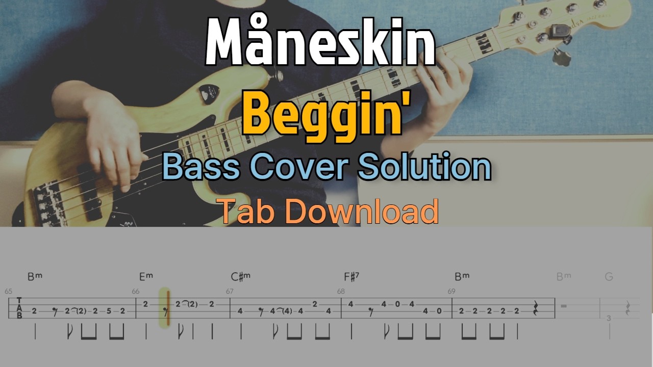 Måneskin - Beggin' _Bass Cover Solution No.269 with TAB (모네스킨 - 베긴 베이스 커버 타브악보 포함)