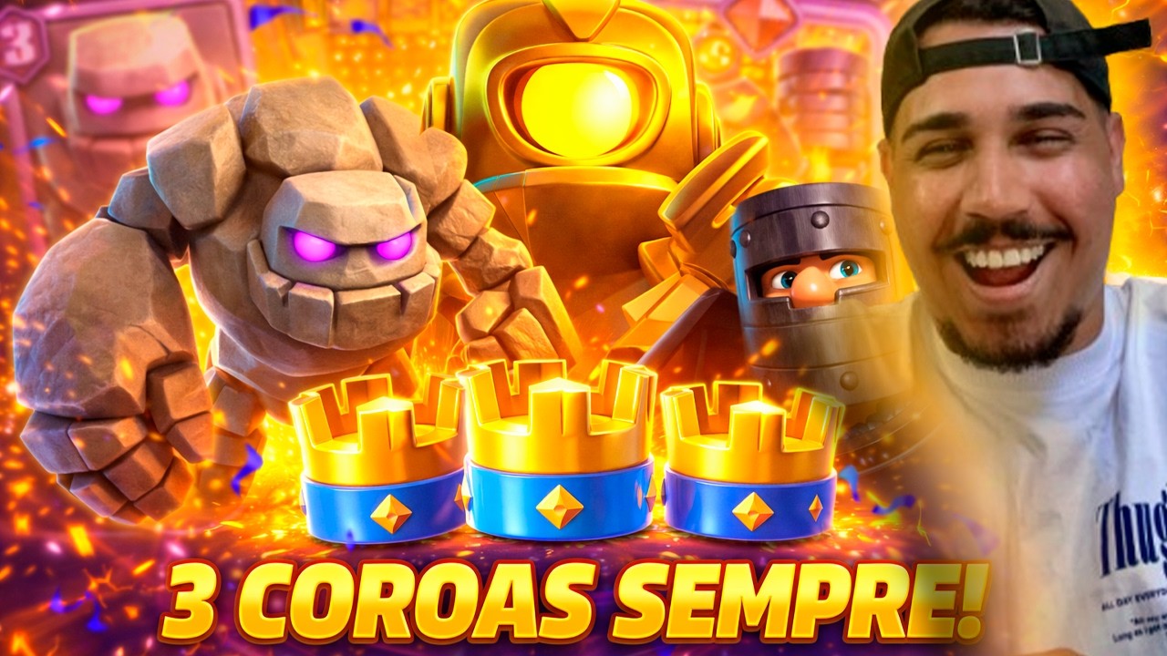 DECK DE GOLEM PRA GANHAR DE 3 COROAS SEMPRE!!!