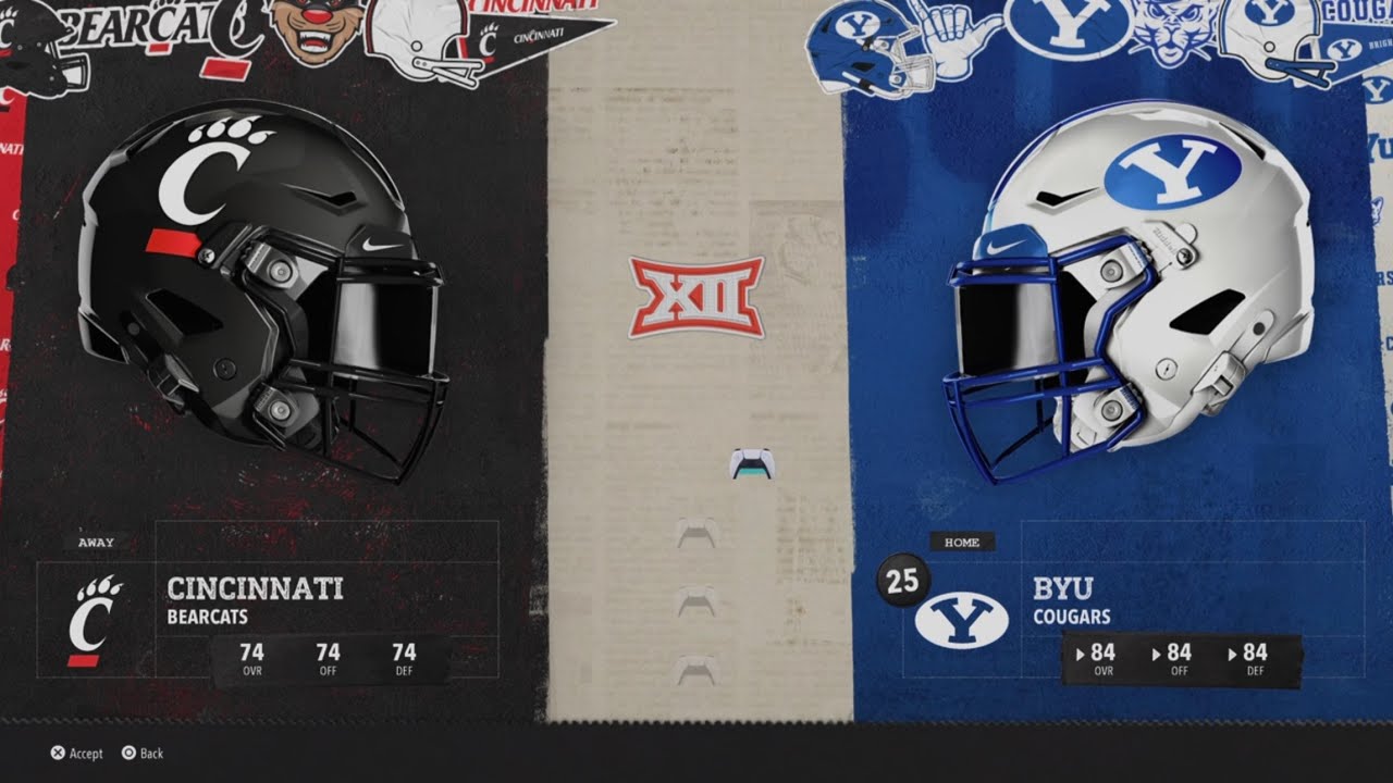 Cincinnati vs #25 BYU WK12 2030 AI vs AI