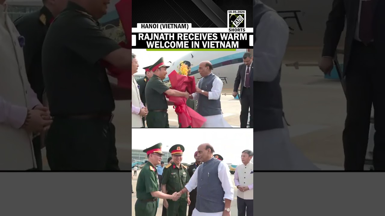 Vietnam Deputy Chief of General Staff receives Defense Minister Rajnath Singh at Hanoi airport