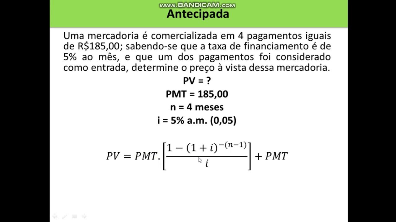 Série de Pagamentos: Exercícios