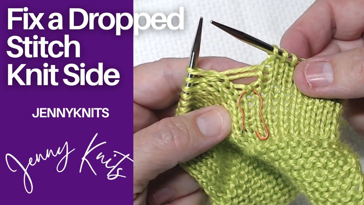 How to Fix a Dropped Stitch (Knit Side, Stockinette)