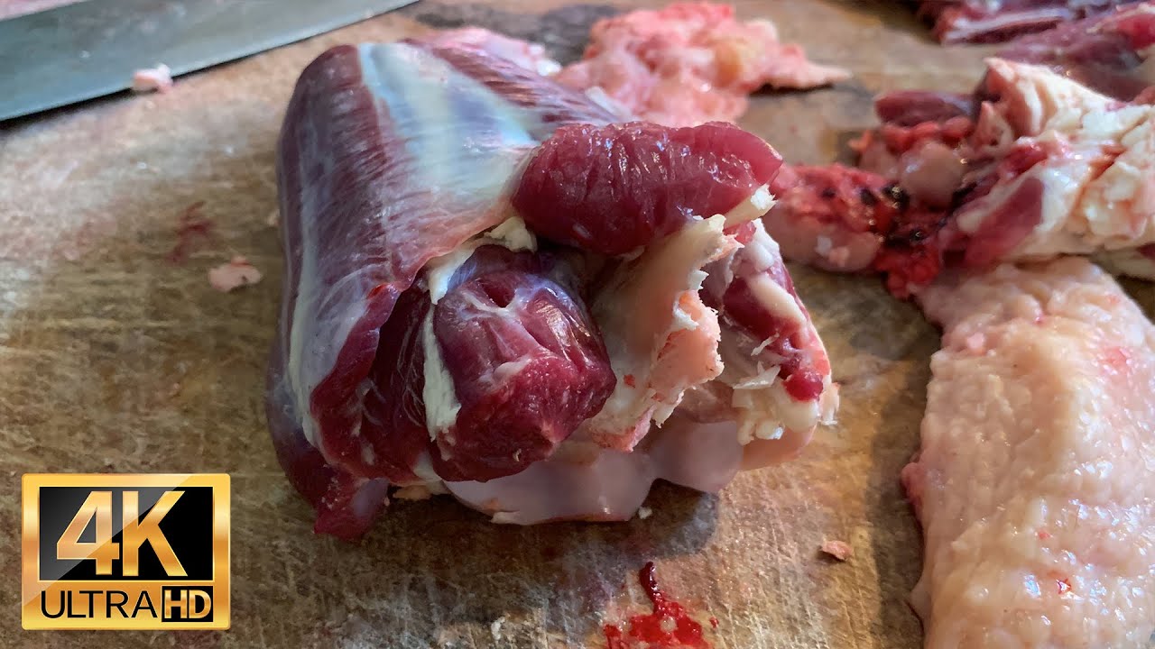 Excellent Beef Cutting Process With Live Meat Selling Market {4K} {60fps} || Meat Cutting Satisfying