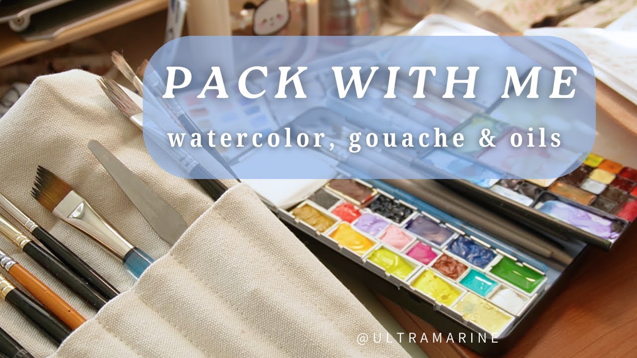 packing art supplies 🚙 dry gouache palette, etchr slate mini, homemade pochade box etc