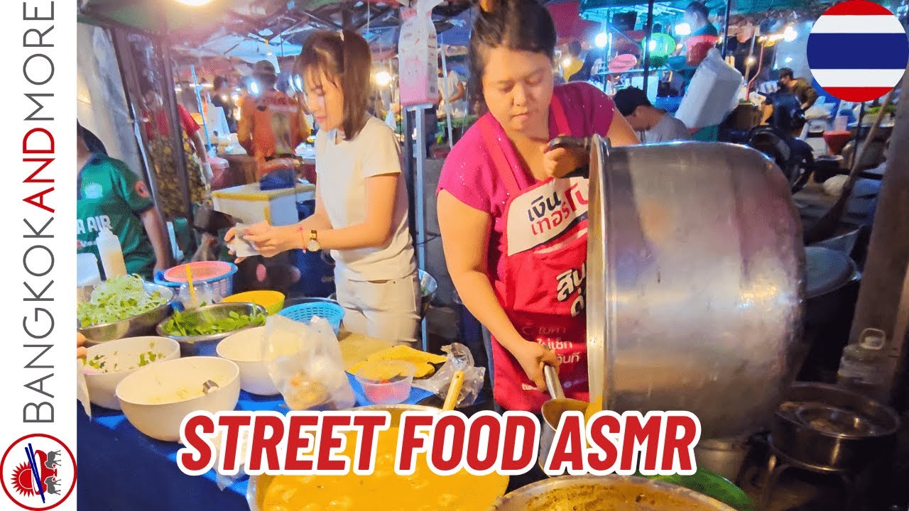 Relaxing Thailand Market Tour - Authentic Street Food Sounds