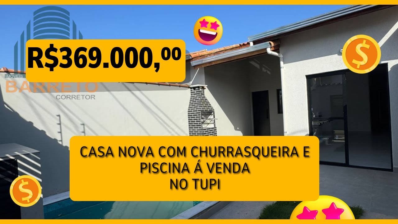 758 - CASAS NOVAS COM CHURRASQUEIRA E PISCINA &Aacute; VENDA NO TUPI EM ITANHA&Eacute;M-SP