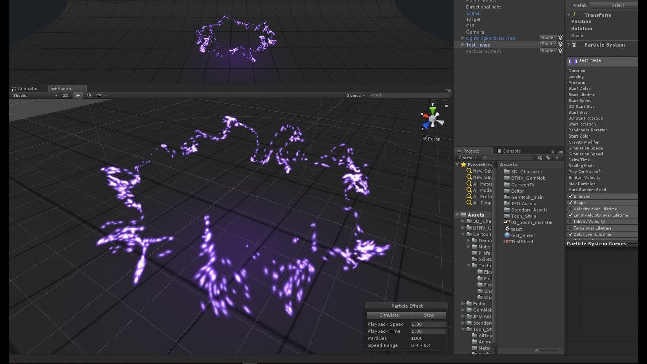 Game effect tutorial - Wave Impact Effect - Noise Particle Unity 2017