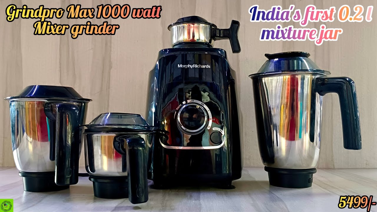 Morphy Richards Grindpro Maxx 4Jar 1000 watt Mixer Grinder| India's first 0.2 L mixer jar provider